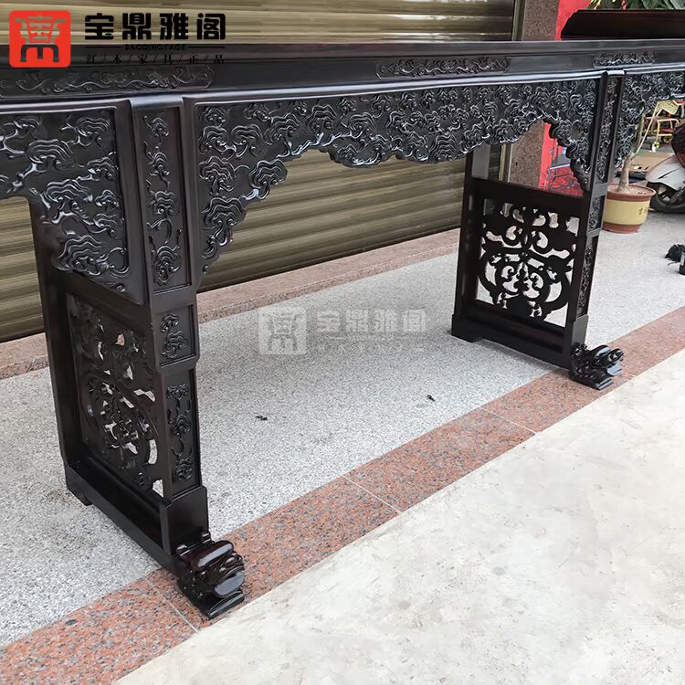 Đồ nội thất gỗ gụ Lào gỗ hồng đỏ 3 m 2 Zhongtang Bộ 6 miếng Tất cả vỏ gỗ Shentai cứng cho bàn ghế Ganoderma - Bàn / Bàn 	bộ bàn ghế gỗ tân cổ điển	