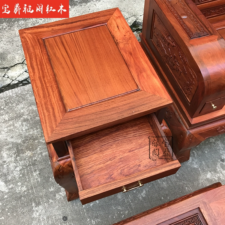 Nội thất gỗ gụ chính hãng Burmese sofa gỗ hồng trái cây lớn gỗ hồng núi sofa hai mặt chạm khắc sofa gỗ gụ 223 - Bộ đồ nội thất ghế sofa