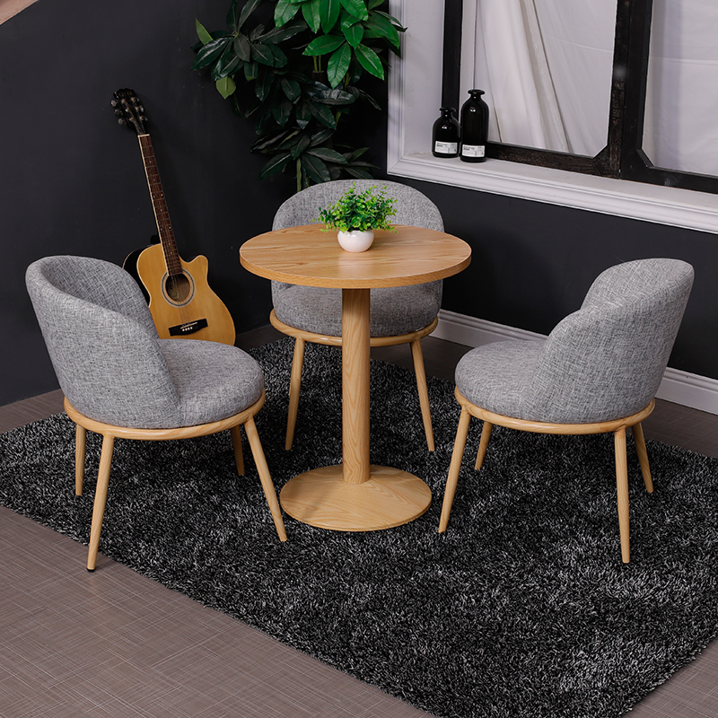 Chengdu in talks to receive table and chairs brief combined milk tea shop for guests office leisure small round negotiation Nordic dining table
