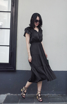 LunaMade Silk Slip Texture Summer Wear also cool Cascade Romantic Big Swing Small Flying Sleeves Dress