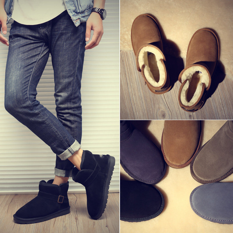 2022 new winter snow boots men's plus velvet thick warm cotton shoes waterproof non-slip tide bread shoes women