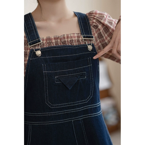 Японский джинсовый комбинезон, весенние штаны, коллекция 2021, свободный прямой крой