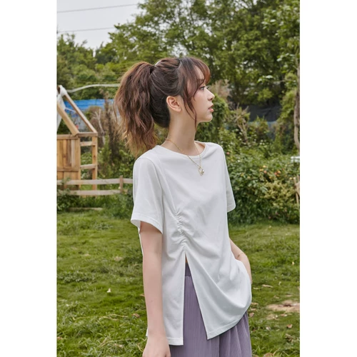 谜秀 Футболка, брендовая сексуальная летняя одежда, сезон 2021, городской стиль, в корейском стиле, короткий рукав