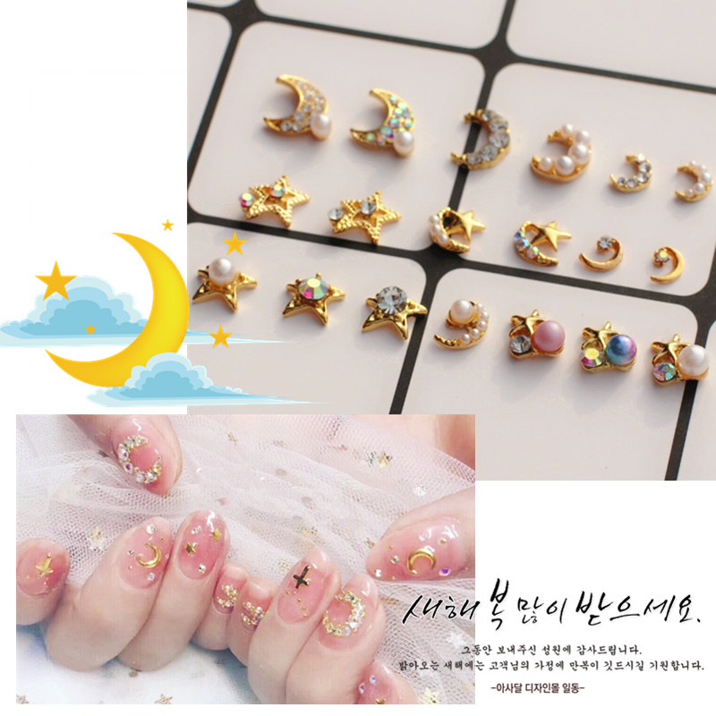 Net đỏ rung với cùng một công cụ làm móng sao mặt trăng hợp kim trang sức gel trị liệu DIY sao trăng ngọc trai trang sức kim cương - Công cụ Nail trọn bộ dụng cụ làm nail