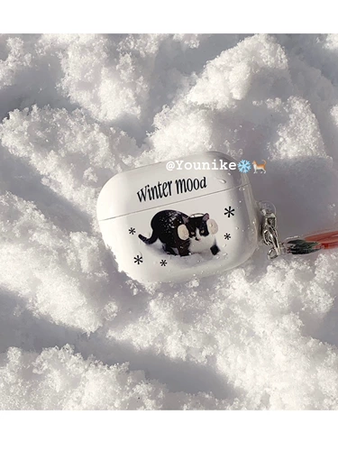 Южная Корея импортировала нишевые личности в кошках милых домашних животных в снежных и ветреных полях. Симпатичное искусство, подходящее для AirPods4 защитная крышка Airpodspro2 Apple Cover Airpods3/2 Anti-Fall