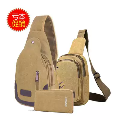 Bag 2019 new men's chest bag canvas bag messenger bag men's bag shoulder bag chest small backpack casual waist bag