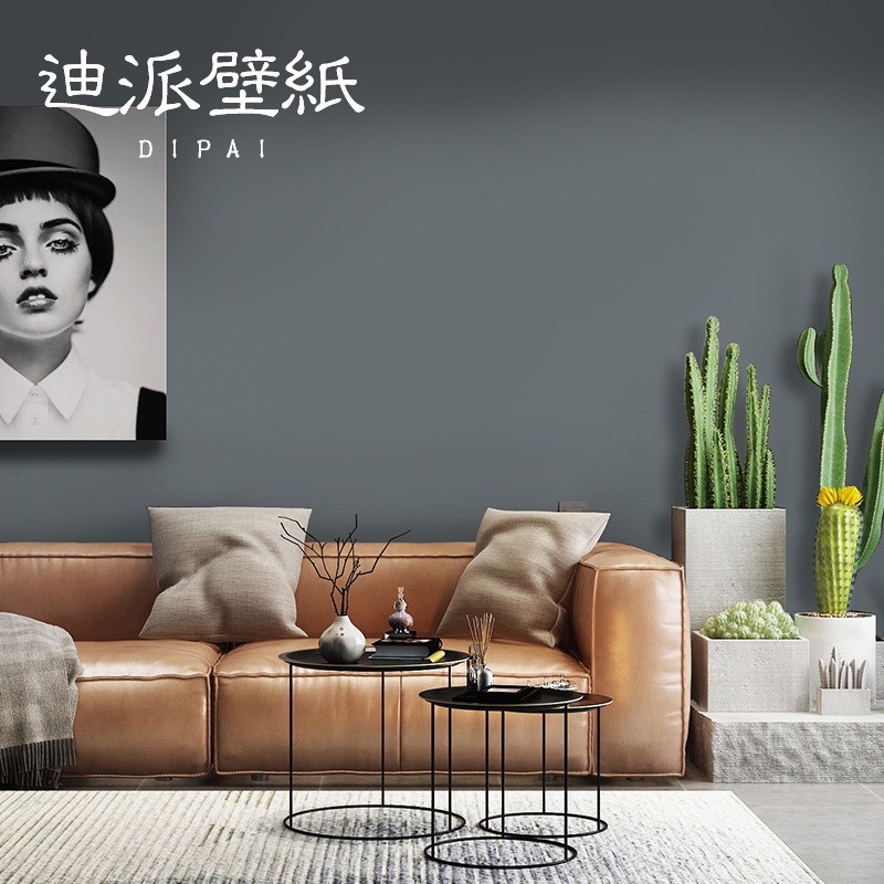 Modern minimalist grey wall cloth Seamless Full House Color Silk Wall Cloth Bedroom Light Lavish Fancy Living Room Background Wall