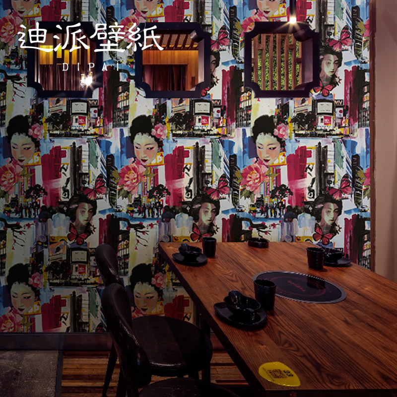 Japanese wallpaper Geisha lady Ukiyo-e drama Facebook style Japanese restaurant bar script kill wallpaper