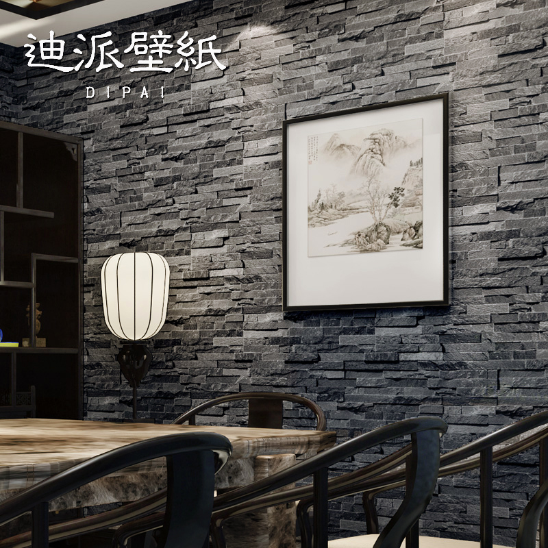 3D imitation marble brick antique brick brick wallpaper blue brick retro brick wallpaper Chinese Restaurant Restaurant