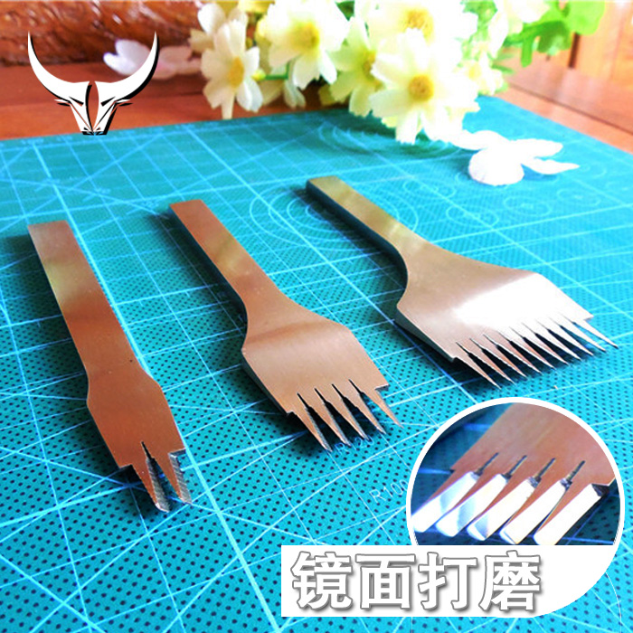 Handmade leather DIY punching tool method bevel plain chopping steel beheaded 3 0 3 38 3 85 spacing