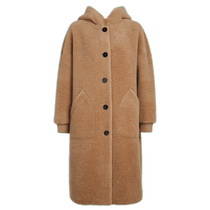 NAERSI Nalth reduced age pure wool sheep cut velvet big coat woman 2023 autumn winter new even hat jacket woman