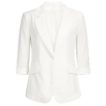 (Mulberry silk) NAERSI 2024 spring new white suit collar mid-length suit jacket