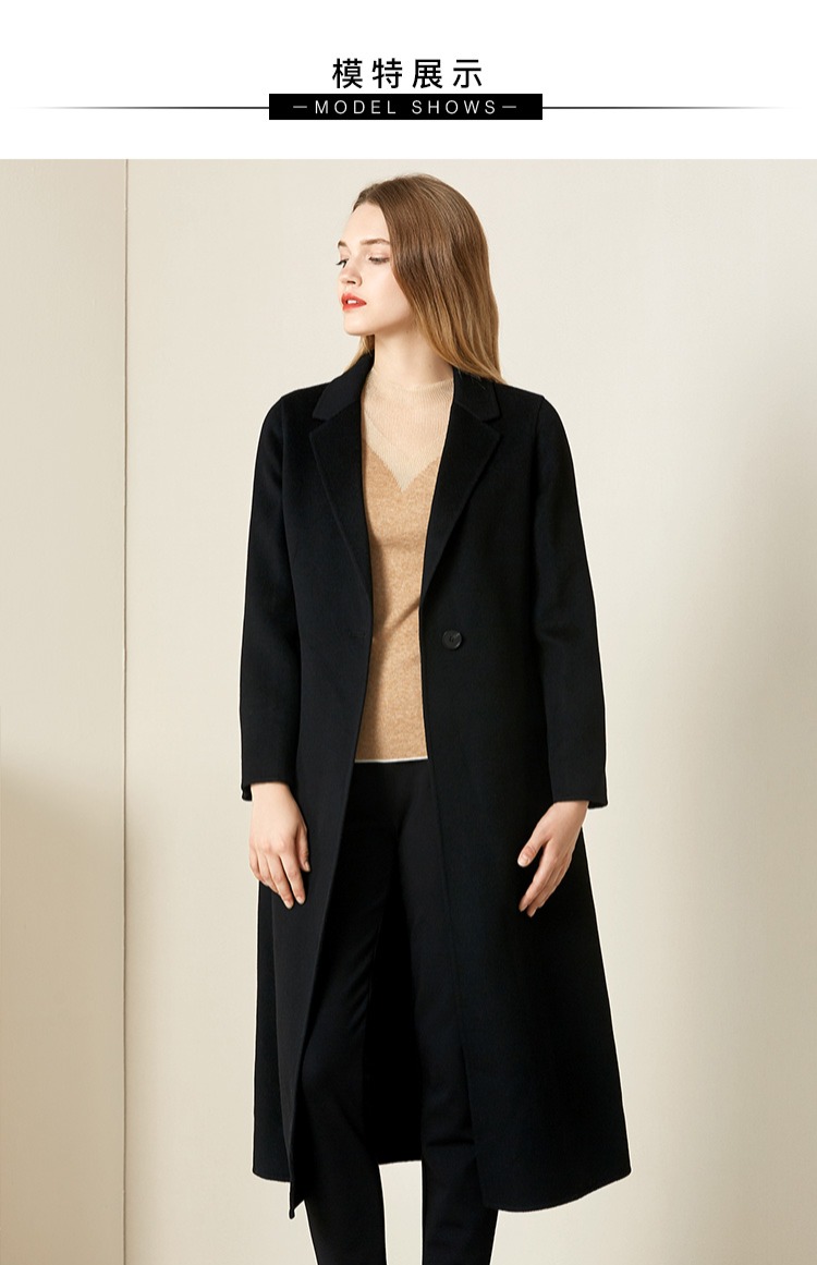 Áo khoác len nữ Nars 2019 Winter New Black Slim Hai mặt bằng len dài - Áo len lót đôi áo khoác nhẹ nữ