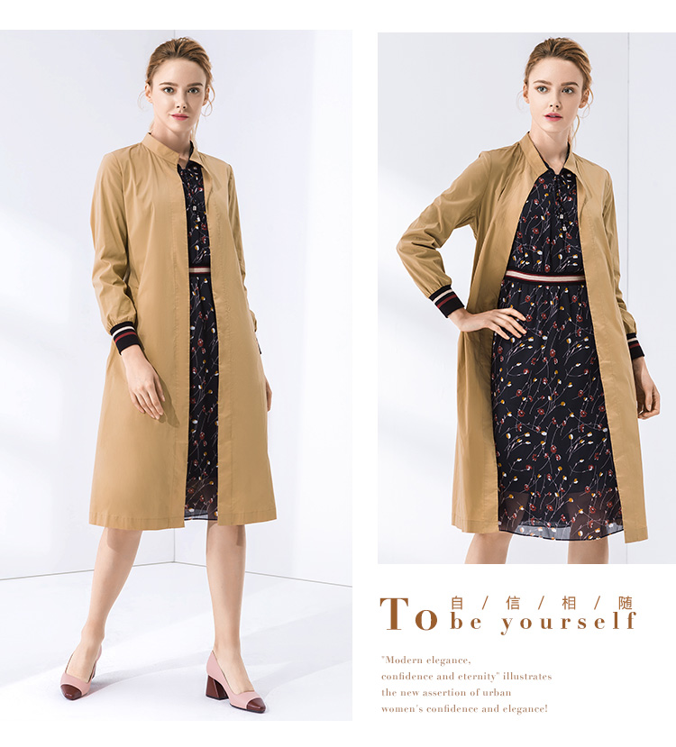 Narsi nữ phiên bản Hàn Quốc của áo gió 2019 mùa thu đông mới - Trench Coat mẫu áo khoác nữ đẹp
