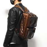 Кожаный универсальный рюкзак, ноутбук для путешествий, из натуральной кожи