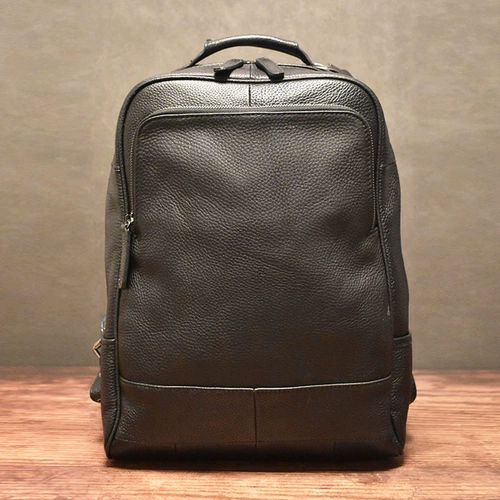 Кожаный ноутбук для отдыха для путешествий, вместительный и большой ранец, из натуральной кожи, бизнес-версия, 15.6 дюймов, воловья кожа