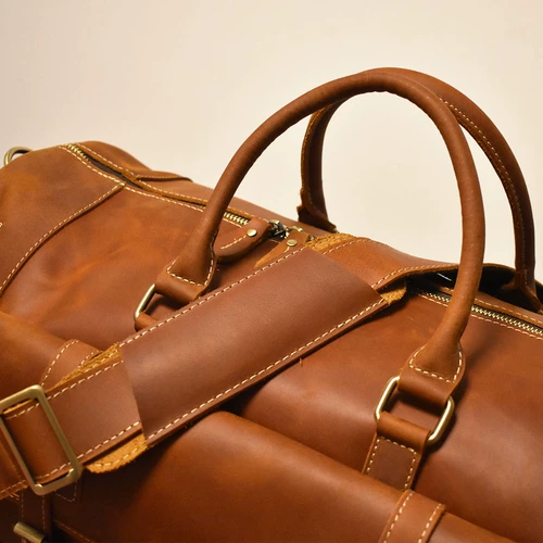 Ретро сумка для путешествий, вместительная и большая сумка на одно плечо, универсальный ремешок для сумки для путешествий, из натуральной кожи