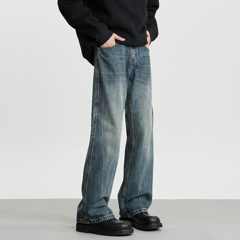 Aganonmem High Street Vibe Retro Washed Jeans for Men, Fleece-Lined Straight-Leg Flared Slimming Cleanfit Pants Aganonmem High Street Vibe Retro Washed Jeans for Men, Fleece-Lined Straight-Leg Flared Slimming Cleanfit Pants