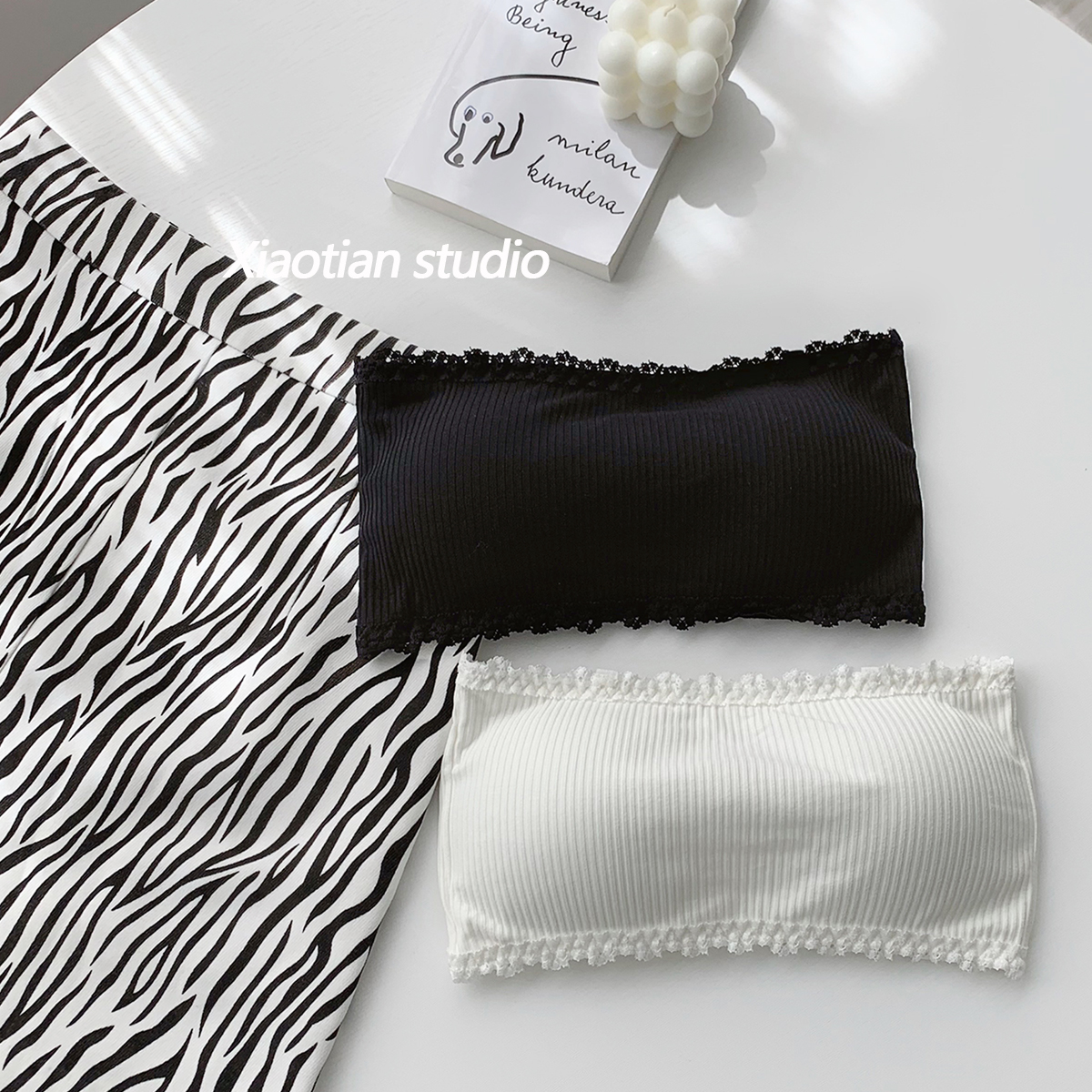 White lace strapless tube top underwear strapless top wrap chest anti-glare bottom camisole girl bra