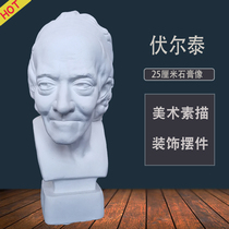 25 cm Voltaire Plaster Bust Mini Fine Art Teaching Aids Sculpture Model Wedding photography Decorative Pendulum figurines