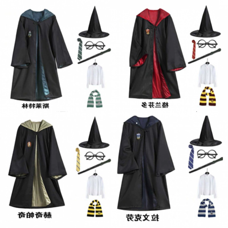 Doudoujia Harry Potter bảy mảnh cosplay nam và nữ Gryffindor áo choàng ma thuật áo choàng phù thủy Halloween - Cosplay