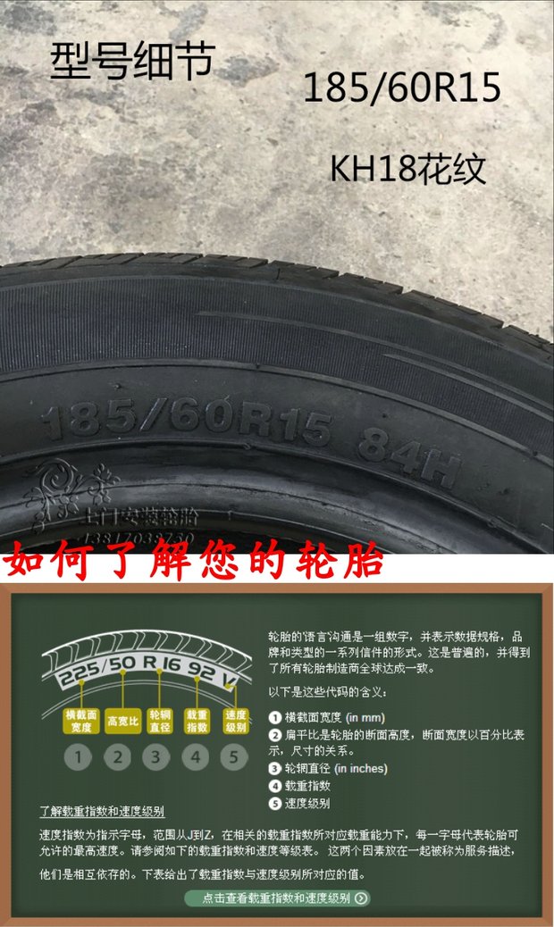 Lốp Kumho 185 / 60r15 84H KH18 Áp dụng cho logo 207 Citroen C2 Suzuki Swift áp suất lốp xe ô tô