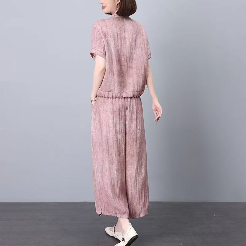 Hueq Light Luxury Fashion Tencel Cotton and Linen Wide-Leg Pants Set for Women 2026 Summer New Embroidered Cropped Pants Two-Piece Set Hueq Light Luxury Fashion Tencel Cotton and Linen Wide-Leg Pants Set for Women 2026 Summer New Embroidered Cropped Pants Two-Piece Set