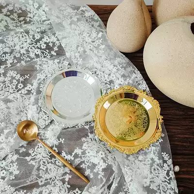 ins style European retro metal plate candle jewelry Korean style decorative jewelry earrings shooting props pose for storage