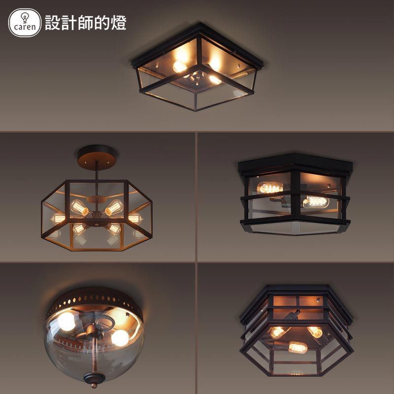 Designer Lights American Retro Creative Dining Room Bar Cafe Industrial Wind Aisle Iron Art Glass Suction lights