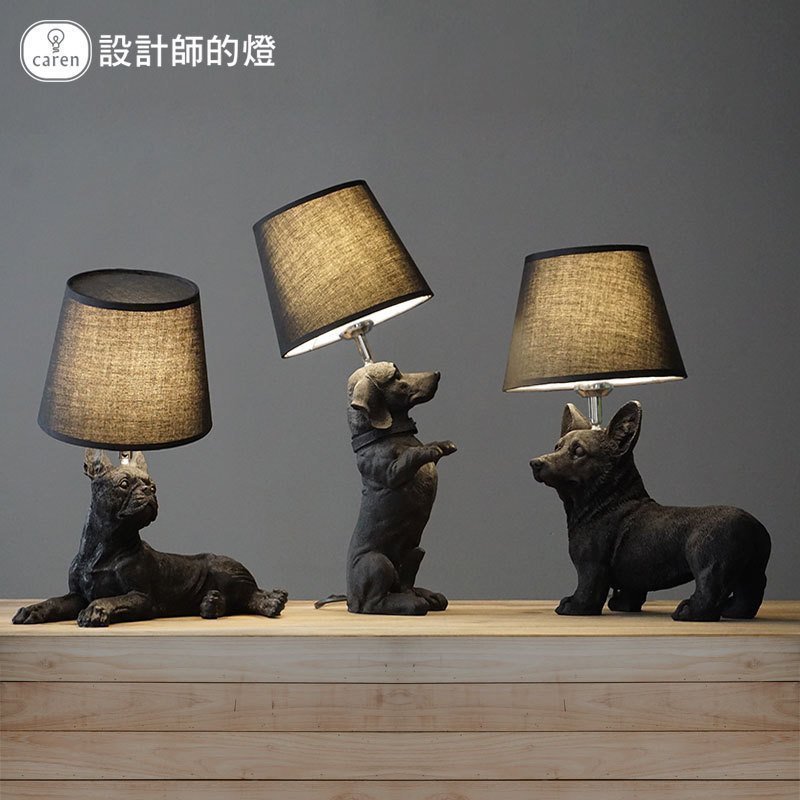 Designer's lamp Nordic Denmark retro bedroom bedhead Creative book room Decorative Lights Children House Puppies