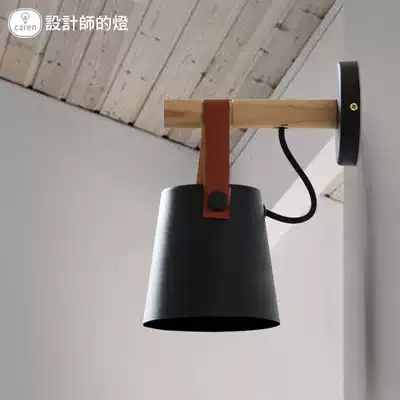Designer's lamp American country creative Nordic simple aisle Study bed head cafe Wrought iron belt wall lamp