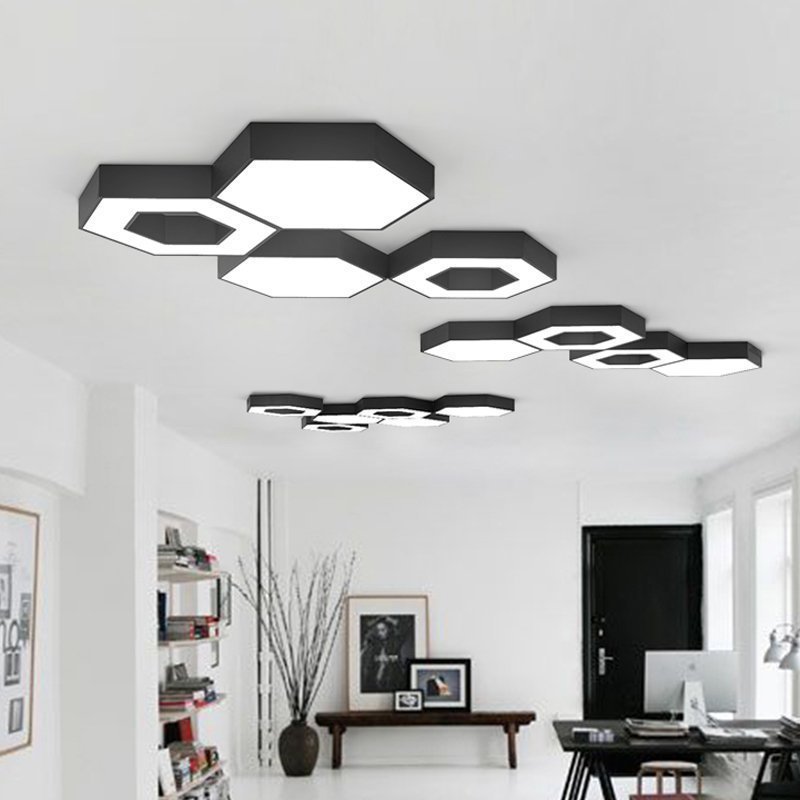 Designer's lamp Creative Nordic Bedroom Lamp minimalist modern Living Room Lamp Combined Geometric Honeycomb LED Ceiling Lights-Taobao