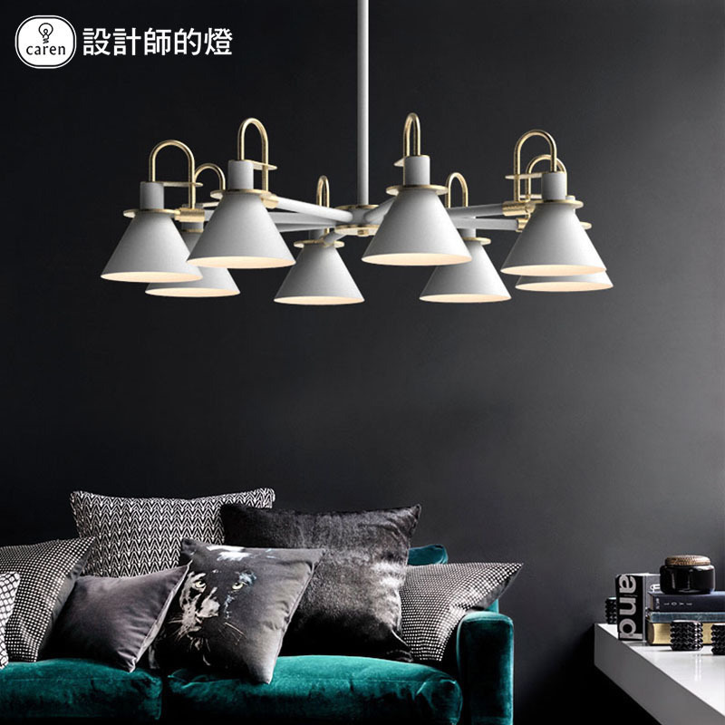 Designer's lamp Nordic Creative Living Room Lamp minimalist Rear Modern Bedroom Lamps Restaurant Iron Art Horn Chandelier-Taobao