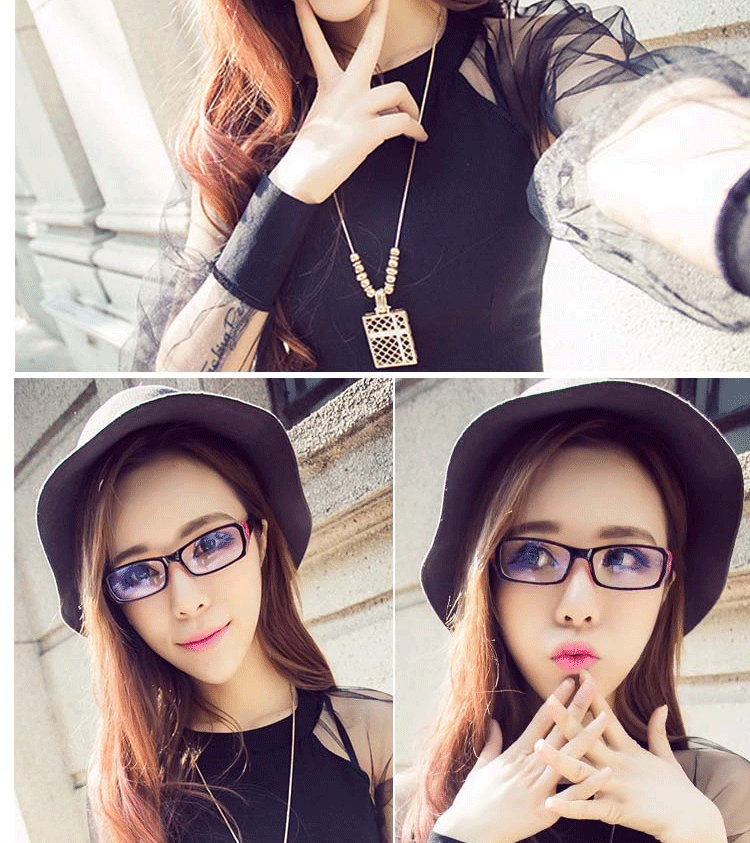Gương phẳng không độ phẳng chống ánh sáng bức xạ máy tính kính xanh kính gọng kính hipster khung nam và nữ mô hình gọng kính cận nữ đẹp