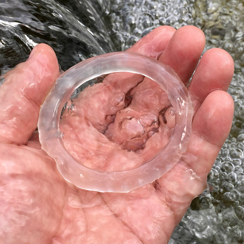 Zhongtan Craftsman's Ice Jadeite Bracelet with Floating Flowers, Natural Burmese Glass Jade Round Bangle for Women