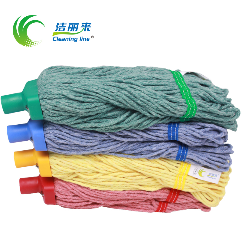 Jie Li Lai Color-Coded Replacement Mop Head, Threaded Cotton Mop Head, Mop Accessories for Household Use, Absorbent Mop