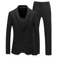 Blazer nam hai nút Black Tide Hàn Quốc Slim Business Casual Workwear Bộ đồ công sở Bộ ba mảnh ao khoac nam