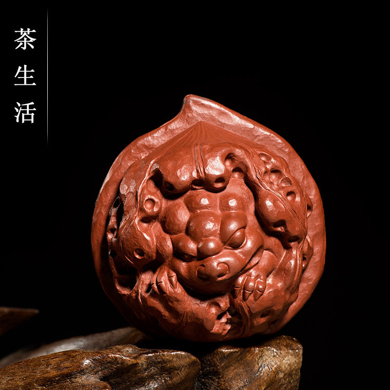 Tea Spotting Piece Boutique Purple Sand and qi sheng Sculpture Walnut Golden Toad TEA PLAY UTILITI TEA TRAY DECORATIONS