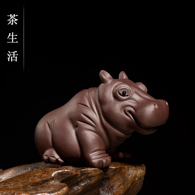 Tea Spotting Piece Boutique Purple Sand River Horse Sculpture Chag Atmosphere Coarse Tea Play to decorate a piece of tea tray Decorative Handlebar