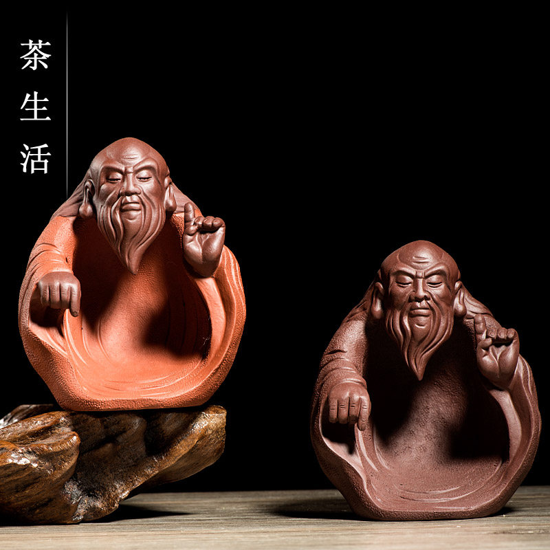 紫砂 彫刻 置物 紫砂 茶寵 財気粗野カバ