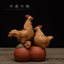 Tea pet ornaments boutique purple sand good luck chicken Zodiac chicken sculpture tea plate home decoration gifts