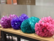 Colorful cheerleading matte competition handle recess cheerleading elementary school students and toddlers holding flower balls