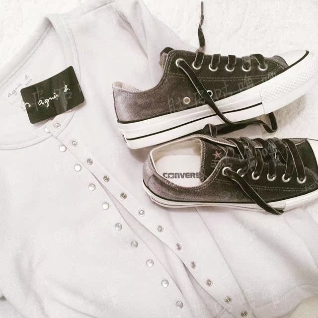Nhật Bản Converse CONVERSE ALL STAR PLTS VELVET Giày vải nhung OX giày sneaker nữ trắng