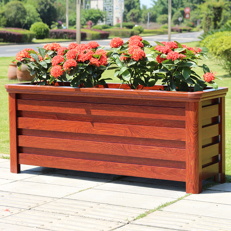 Aluminum alloy flower box outdoor seat rectangular combination flower slot balcony courtyard planting box sales department flower bed partition