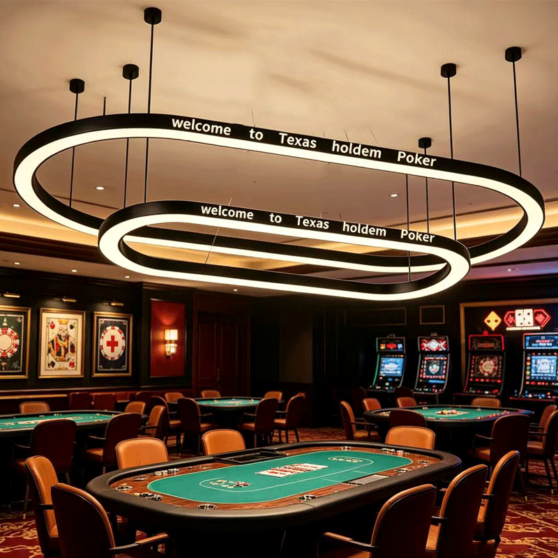 Texas Hold'Em Poker-Specific Pendant Light Set with Creative Design, Logo Lighting, 4000K Ambient Light, Oval-Shaped Lamp
