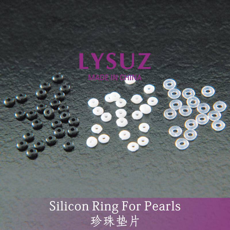 Wear pearl gasket string necklace Rubber silicone spacer Hand chain Anti-friction transparent spacer White and black jewelry DIY accessories