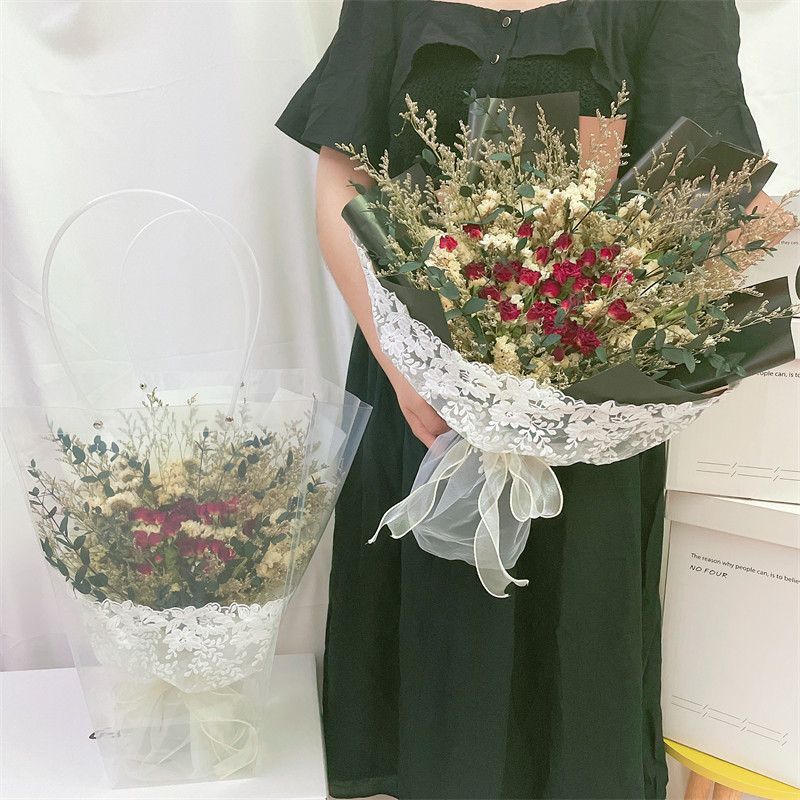 Rose Drying Flowers Bouquet Lace Ins Wind Graduation Season Creative Birthday Gifts 520 Send Girlfriends Watch White Christmas