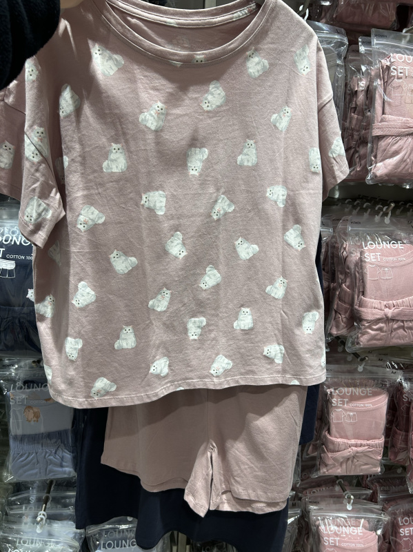 Japanese Domestic Version Gu Pure Cotton Pajama Set Short-Sleeved Shorts Loungewear
