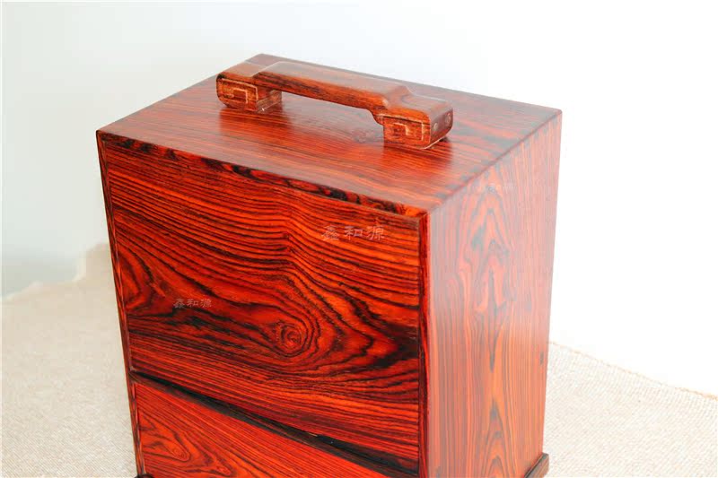Ming phong cách nội thất thanh hộp vali lúm đồng tiền Dalbergia gỗ hồng có thể được tùy chỉnh máu Tan Gong Dang Dalbergia lưu trữ gỗ gụ cổ điển - Cái hộp thùng gỗ thông