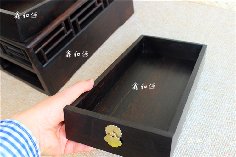 Gỗ mun tím mun Shi Shi 襄 都 承 盘 盘 - Cái hộp thùng gỗ sồi